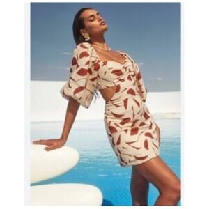 ASTR The Label‎ Heather Mini Dress in Rust Abstract – Size XS